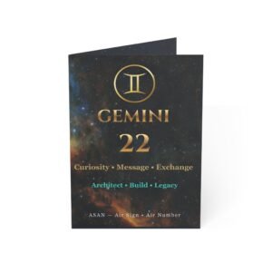 Gemini 22 — Astro-Numerology Birthday Card