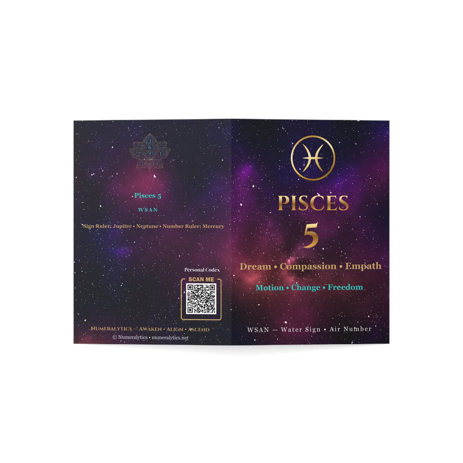 Pisces 5 — Astro-Numerology Birthday Card - Image 11
