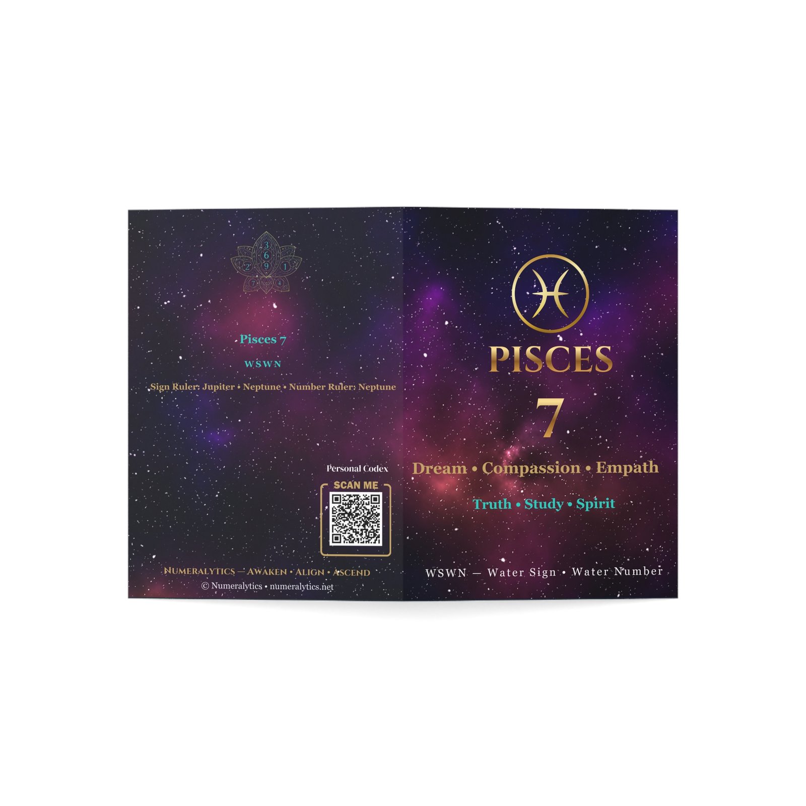 Pisces 7 — Astro-Numerology Birthday Card - Image 7