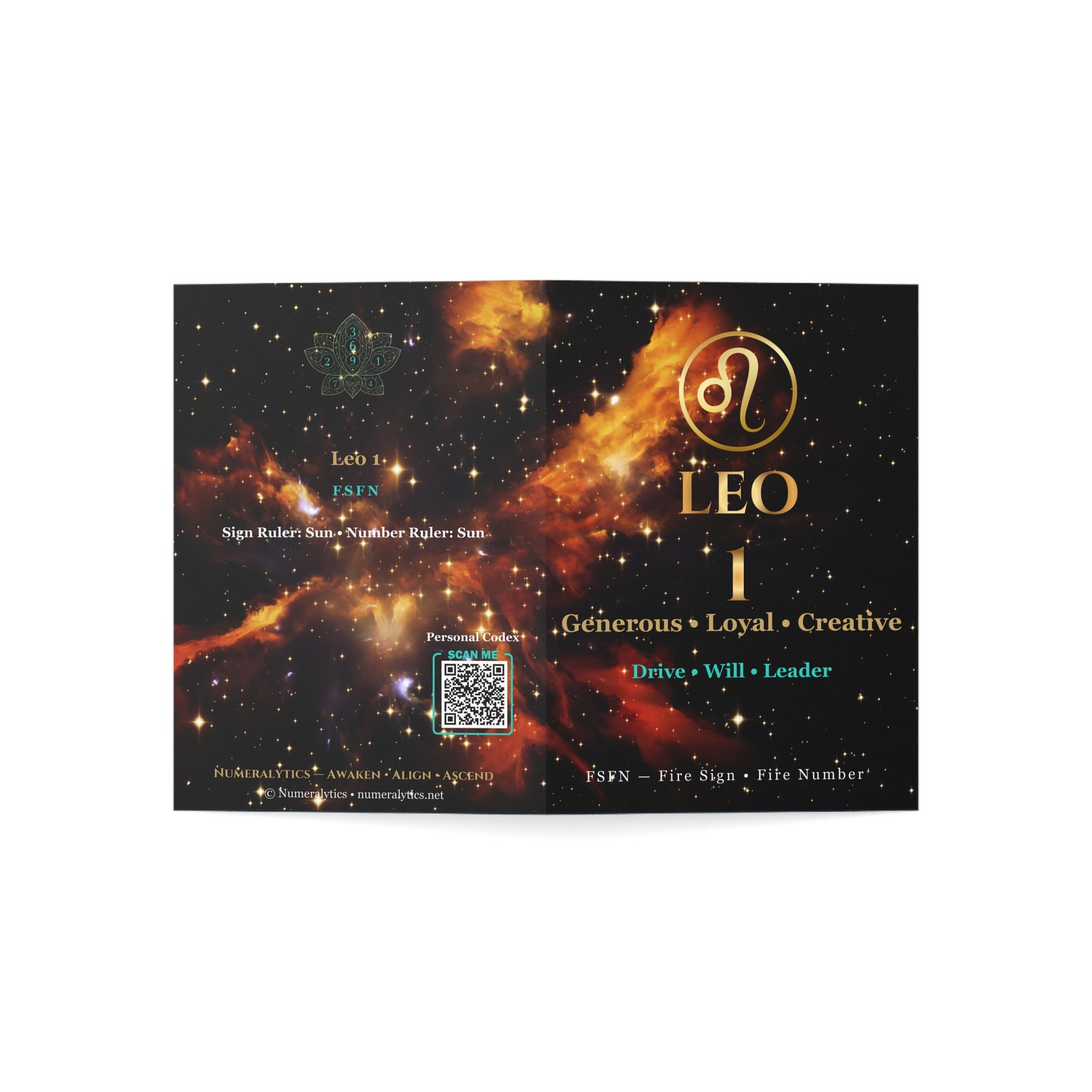 Leo 1 — Astro-Numerology Birthday Card - Image 3