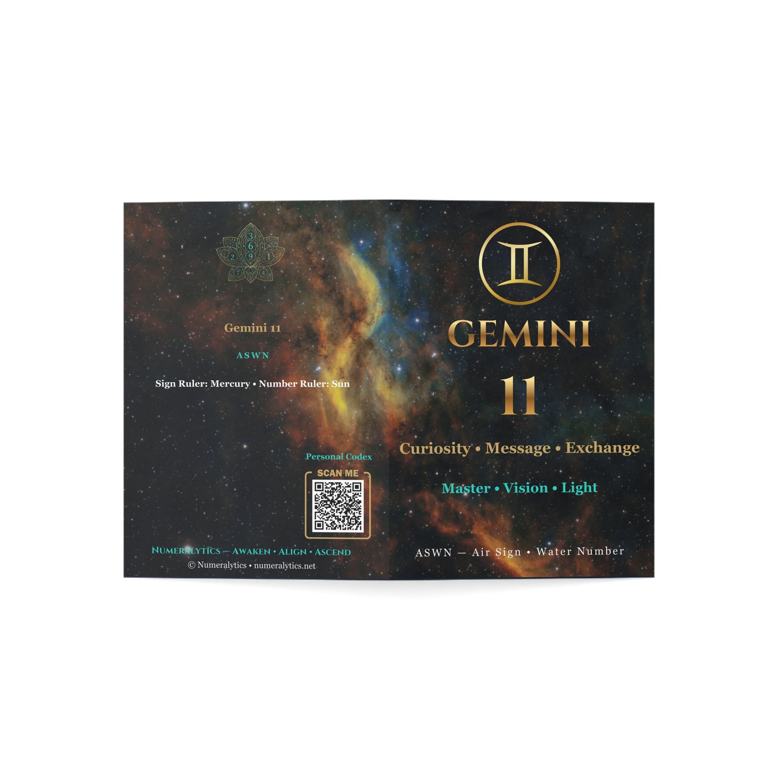 Gemini 11 — Astro-Numerology Birthday Card - Image 3